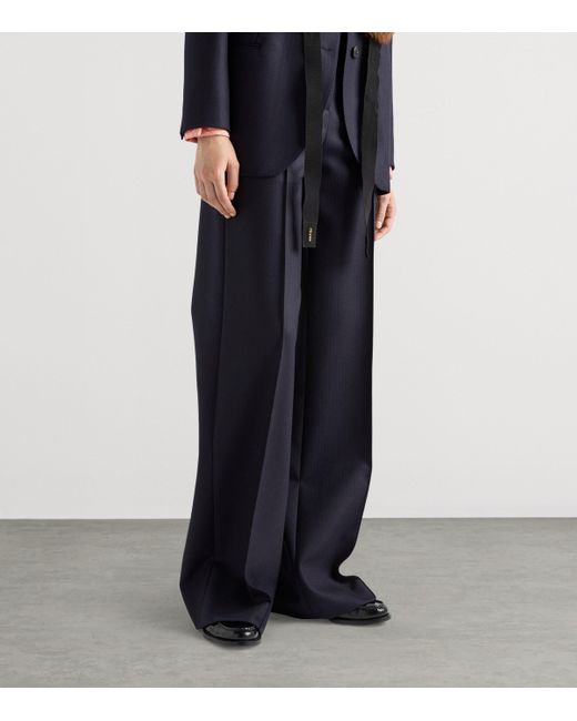 Prada Blue Wool Tailored Trousers