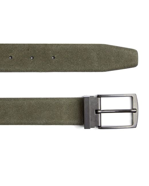 Giorgio Armani Green Suede Reversible Belt Strap for men
