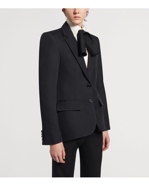 Balenciaga Black Wool-Silk Cocoon Blazer