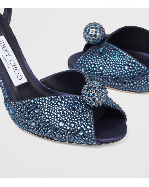 Jimmy Choo Blue Sacora 85 Embellished Heeled Sandals