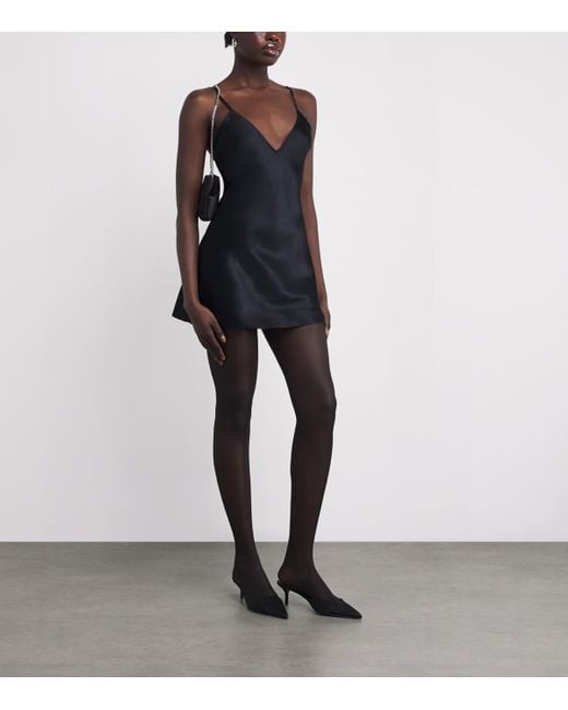 Skims Satin Cami Slip Dress in Black | Lyst