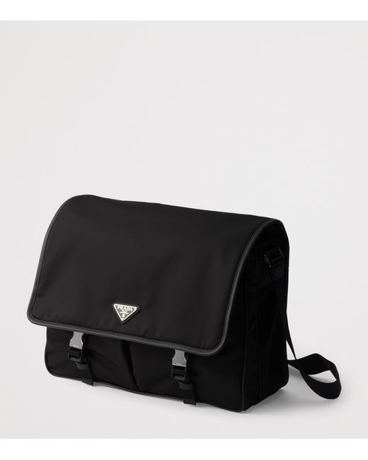Prada Black Re-Nylon And Saffiano Leather Shoulder Bag for men