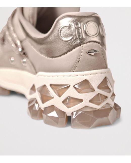 Jimmy Choo Pink Diamond X Leather Sneakers