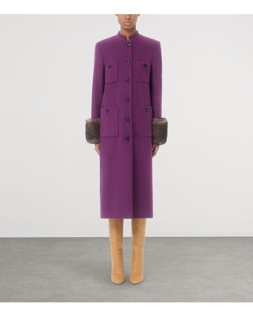 Valentino Purple Virgin Wool-Cashmere Coat