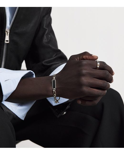 FYR Metallic Sterling, And Onyx Bastet Ring for men