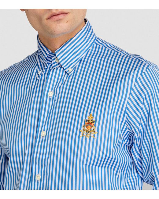 Polo Ralph Lauren Blue Cotton Striped Shirt for men