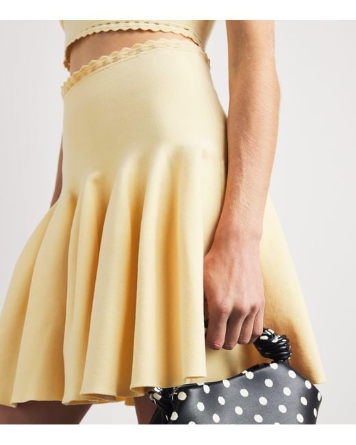 Sandro Natural Knitted Skater Mini Skirt