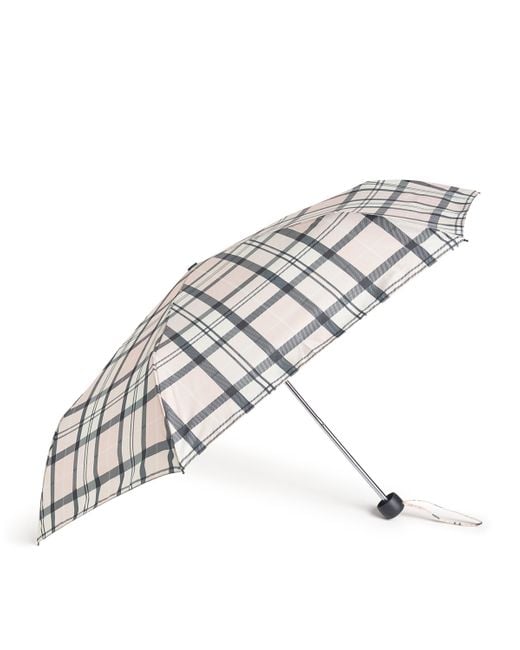 Barbour White Portree Tartan Print Umbrella