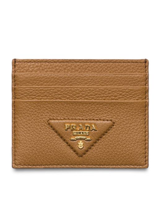 Prada Brown Leather Card Holder