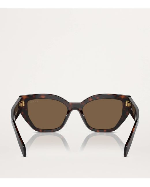 Prada Brown Tortoiseshell Geometric Sunglasses