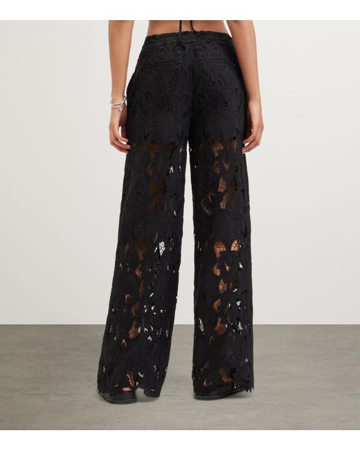 AllSaints Black Charli Embroidered Trousers