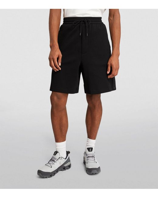 Emporio Armani Black Logo-tape Bermuda Shorts for men