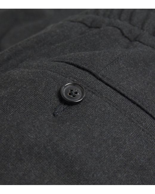 Isaia Black Wool-Blend Pleated Trousers for men