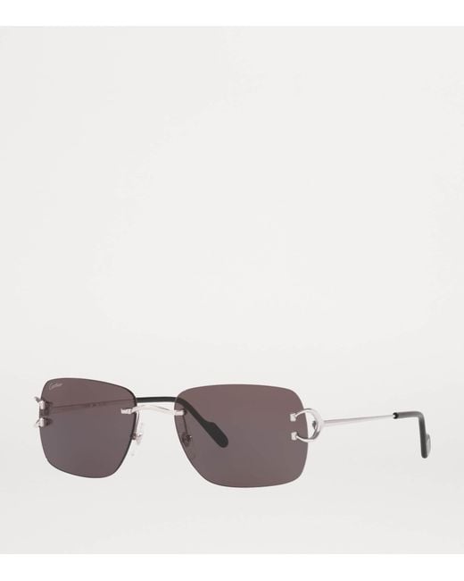 Cartier Gray Rectangular Sunglasses for men