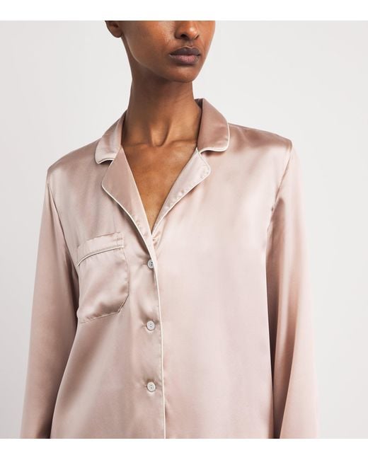 Derek Rose Pink Silk Bailey Pyjama Set