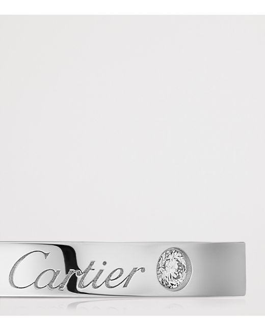 Cartier Metallic Platinum And Diamond C De Wedding Band