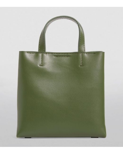 Harrods Green Mini Leather Kensington Tote Bag