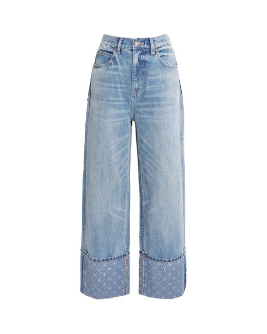 Tory Burch Blue High-Rise Straight Jeans