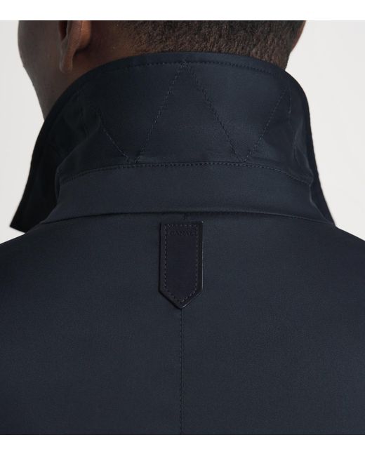 Canali Blue Technical Car Coat for men
