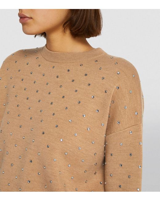 Rabanne Brown Crystal-embellished Sweater
