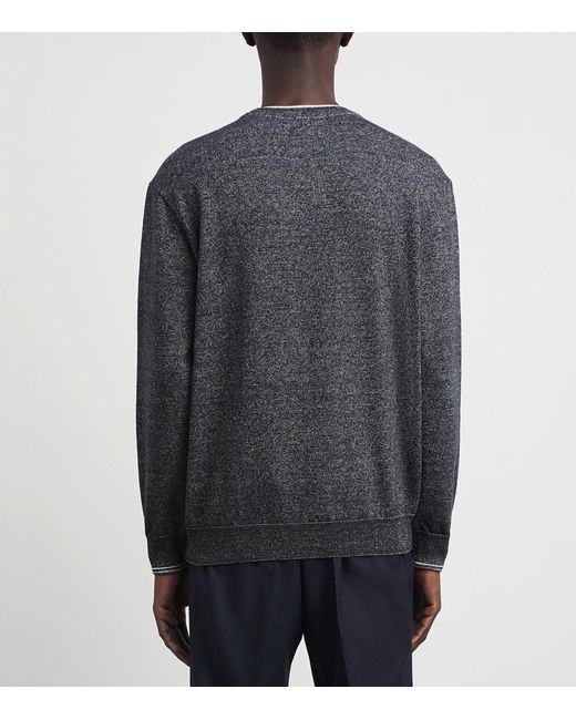 Paul & Shark Gray Wool-Linen Melange Sweater for men