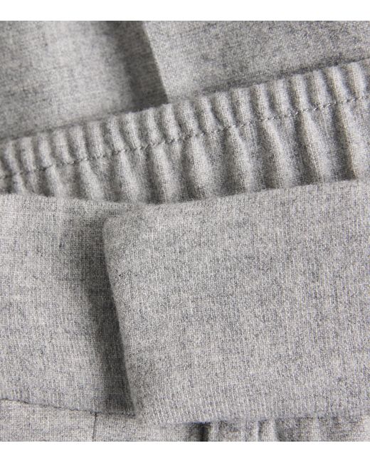 Isaia Gray Wool-Blend Pleated Trousers for men
