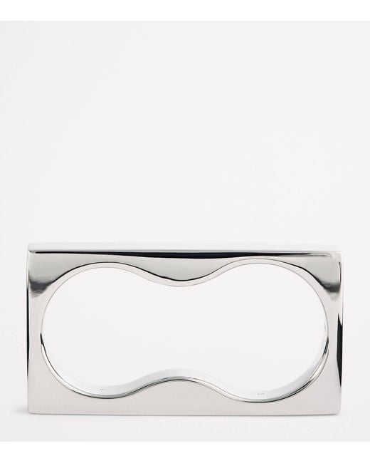 Tom Wood White Sterling Double Square Ring for men