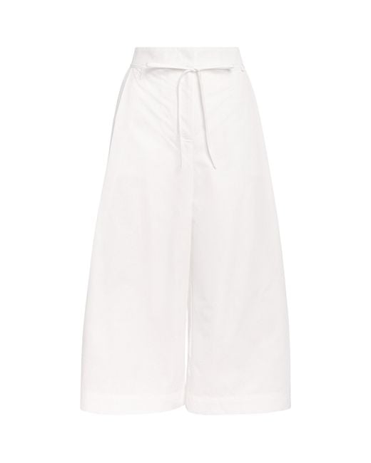 Jacquemus White Cotton Marin Cropped Trousers
