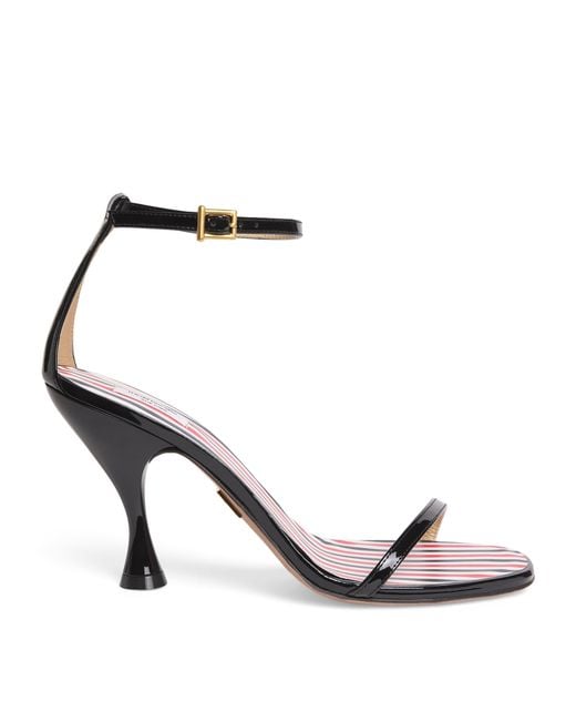 Thom Browne Multicolor Patent Leather 4-Bar Heeled Sandals 90