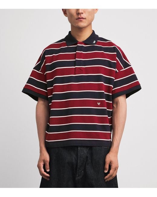 Rhude Red Stripe Fontaine Polo Shirt for men