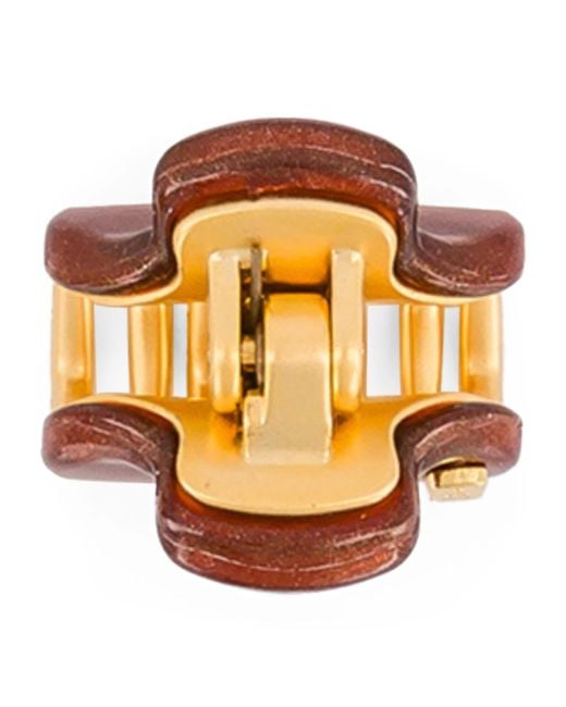 Alexandre De Paris Orange Mini-Plated Claw Hair Clip