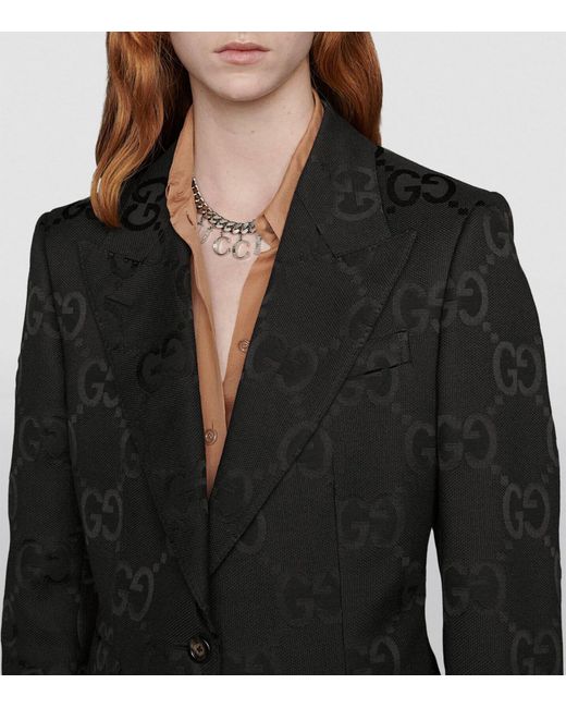 Gucci Black Jumbo Gg Single-breasted Blazer