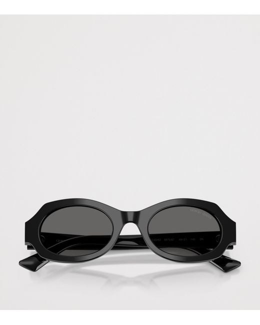 Giorgio Armani Black Oval Sunglasses
