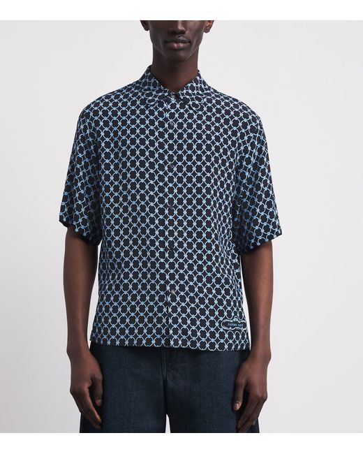 Sandro Blue Link-Print Shirt for men