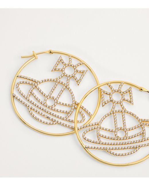 Vivienne Westwood Metallic Embellished Eloisa Hoop Earrings