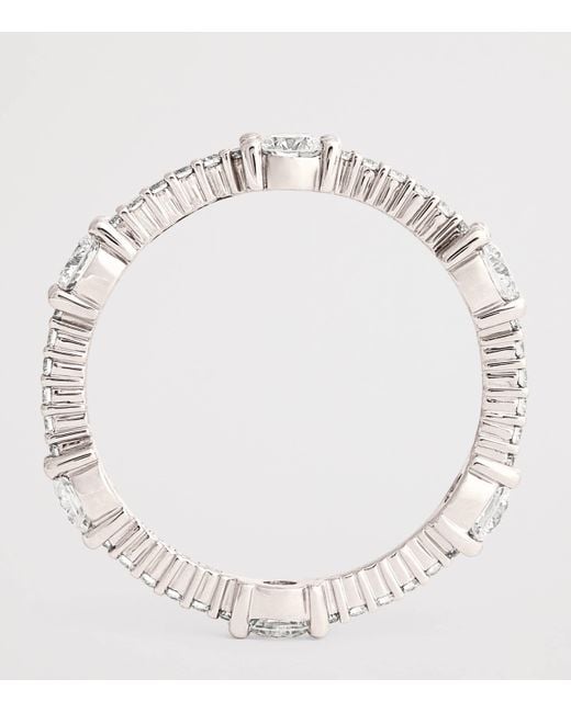 Melissa Kaye Metallic And Diamond Sadie Alternating Eternity Band