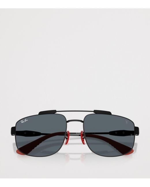 Ray-Ban Black Scuderia Ferrari Collection Square Sunglasses