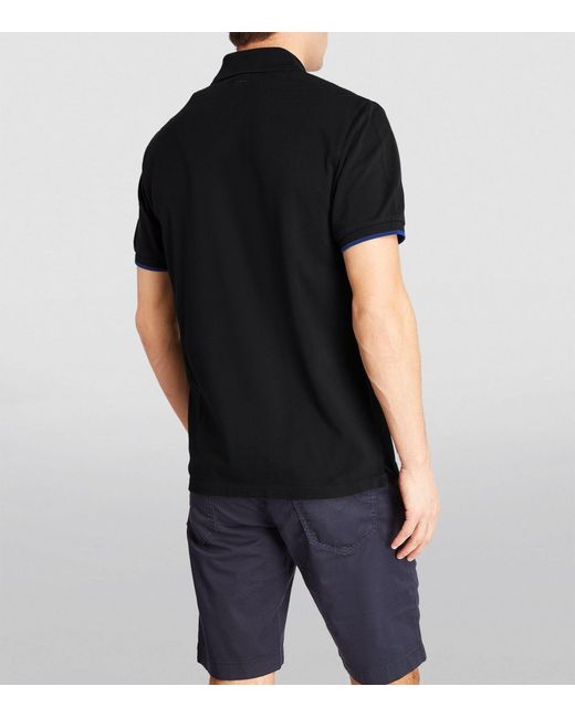 Jacob Cohen Black Cotton Piqué Logo Polo Shirt for men