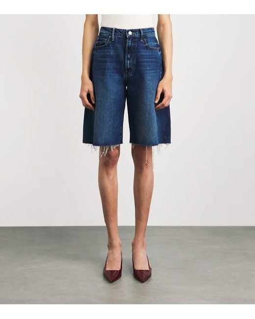 Mother Blue The Half-Pipe Denim Shorts