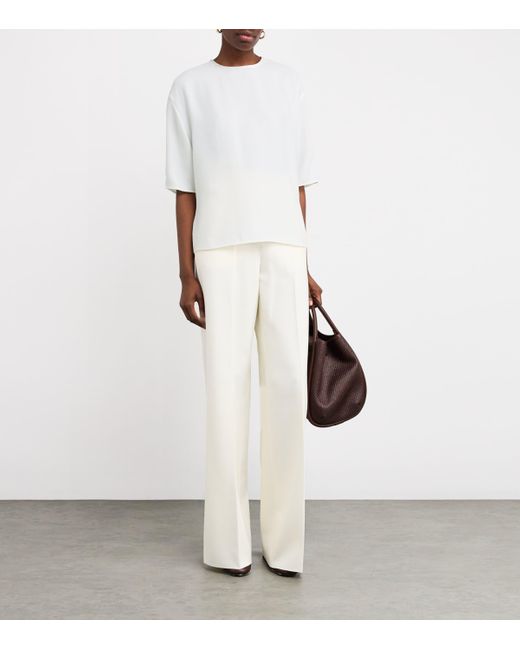 Vince White Crepe Dolmain T-Shirt