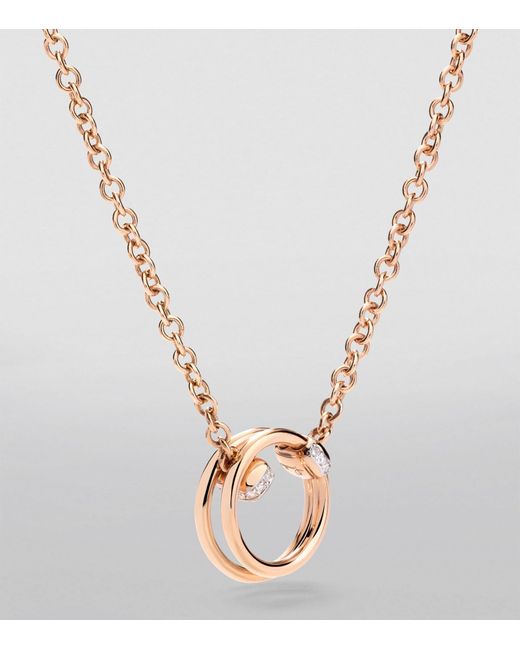 Pomellato Metallic Rose Gold And Diamond Together Necklace