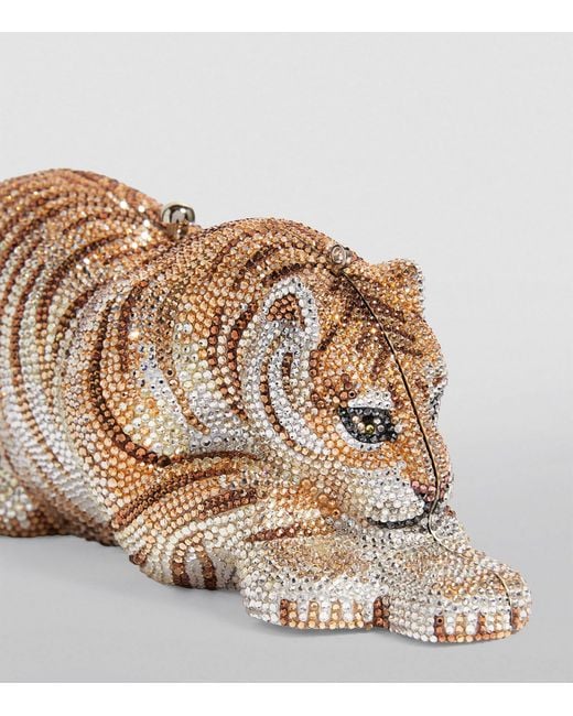 Judith Leiber Metallic Embellished Bengal Tiger Clutch
