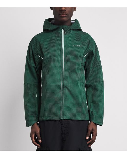 Malbon Green Printed Performance Rain Jacket for men