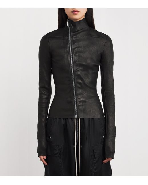 Rick Owens Black Lamb Leather Gary Jacket