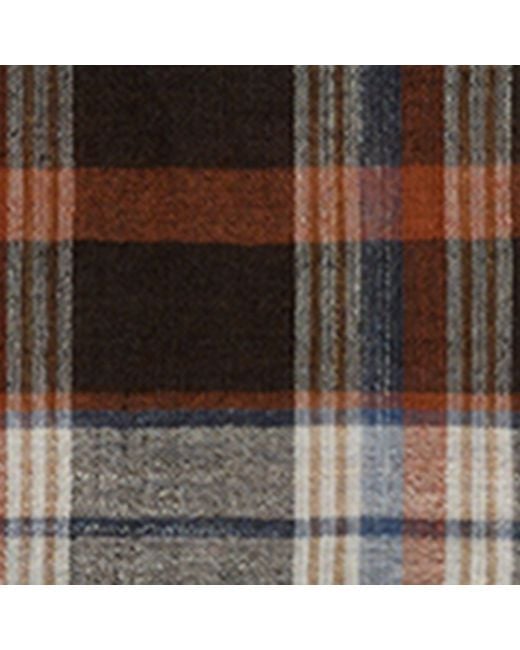 Dunhill Black Wool-Linen-Silk Tartan Scarf for men