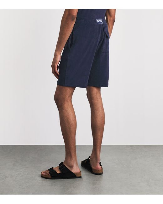 Vilebrequin Blue Organic Cotton Terry-Blend Bolide Shorts for men