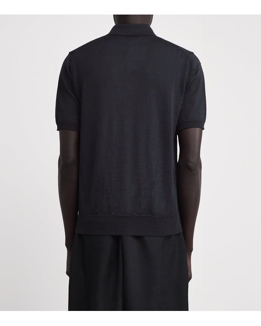 COMME DES GARÇONS PLAY Black Wool Heart Logo Polo Shirt for men