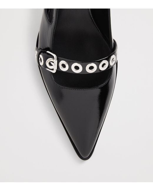 Maje Black Patent Leather Buckled Pumps 30
