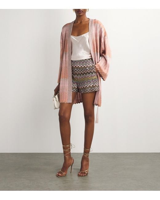 Missoni Pink Metallic Scalloped Cardigan