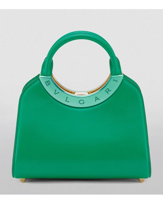 BVLGARI Green Small Leather Roma Top-handle Bag
